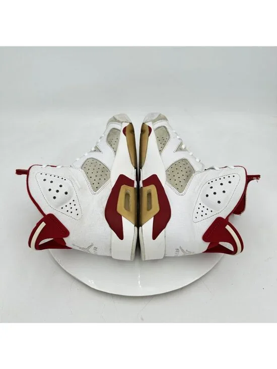 Nike Air Jordan 6 Retro Men Size 7.5 384664-113 White Gym Red Grey Shoes - Picture 8 of 11